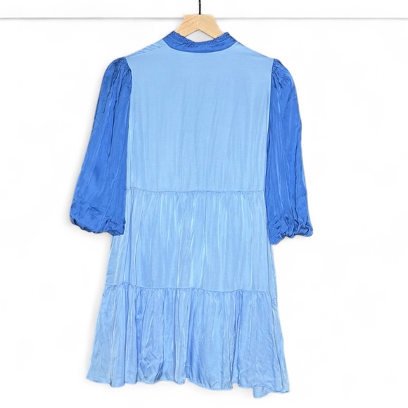Emily McCarthy Frankie Dress Mini In Ultramarine Puff Sleeves Size Small - Picture 4 of 7